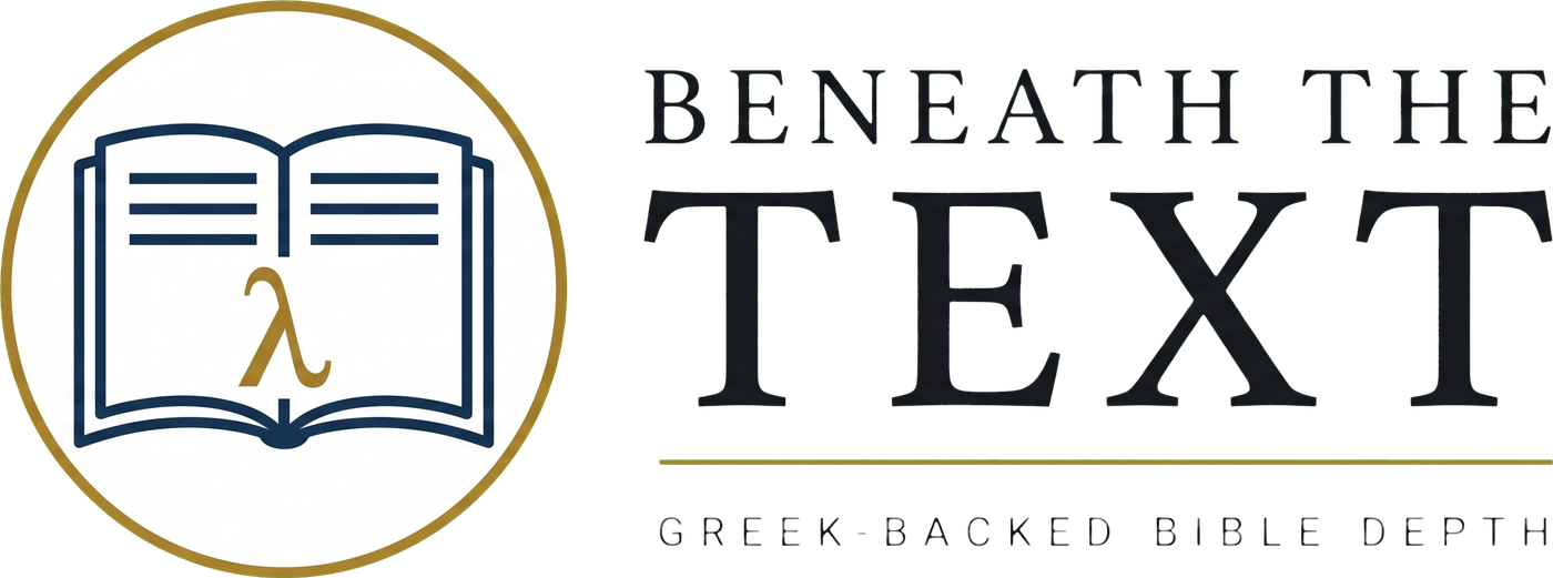 Beneath the Text · Greek-backed Bible depth
